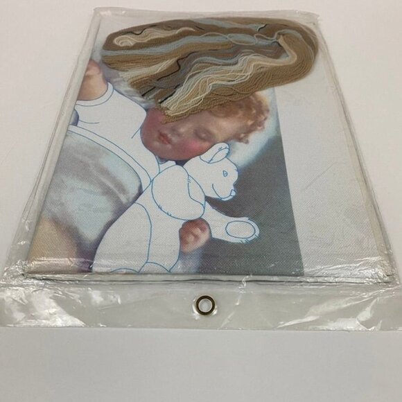 Elsa Williams Crewel Embroidery Kit Happy Dreams Child Sleeping with Teddy Bear - Picture 7 of 9